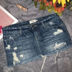 A&F denim mini skirt